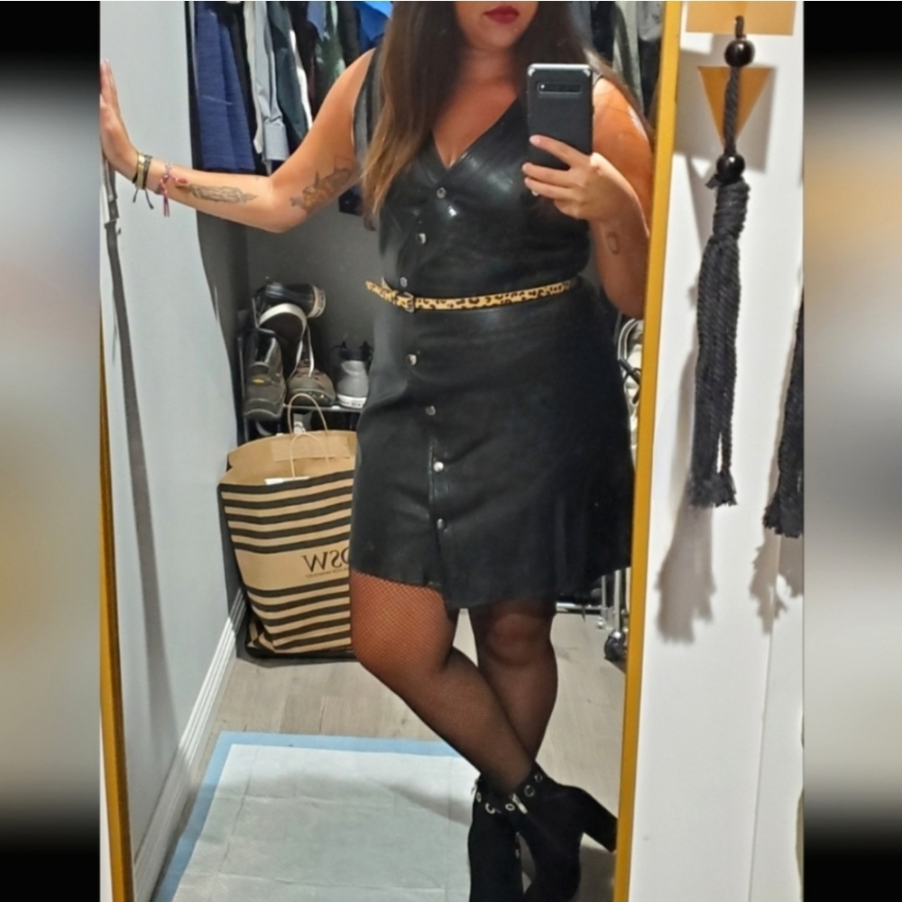 ASOS Faux Leather Snap Dress